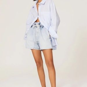 Bassike Denim Paper Bag Shorts - Size M